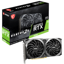 MSI GeForce RTX 3060 VENTUS 2X 12G OC - Tarjeta grfica - GF RTX 3060 - 12 GB GDDR6 - PCIe 4.0 - HDMI, 3 x DisplayPort