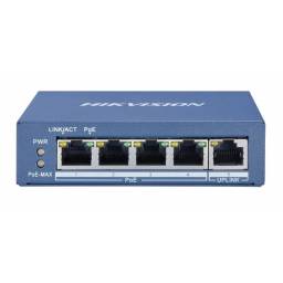 Hikvision Value Series DS-3E0505P-E/M - Conmutador - sin gestionar - 1 x 10/100/1000 (subida) + 4 x 10/100/1000 (PoE) - 