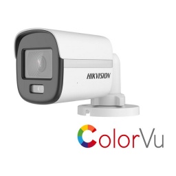 CAMARA HIKVISION 2MP BULLET COLORVU LUZ LED - EXTERIOR - PLASTIC - DS-2CE10DF0T-PF
