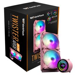 FAN COOLER PARA PROCESADOR REFRIGERACION LIQUIDA DARKFLASH DX240 ROSADO