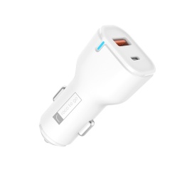 CARGADOR USB R�PIDO AUTO 20W+QC 3.0 USB A QC 3.0 + USB C/PD (SIN CABLE) - ROCA TO GO