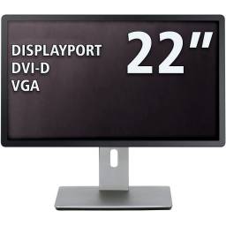 MONITOR 22" RECERT. [GRADO A+] - DP / DVI-D / VGA - NEGRO