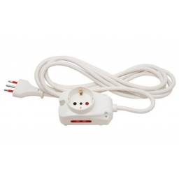 ALARGUE 3MTS 1 X SCHUKO + 2 X 3 EN LINEA - FICHA 3L - BLANCO - CONATEL