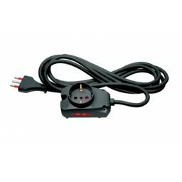 ALARGUE 3MTS 1 X SCHUKO + 2 X 3 EN LINEA - FICHA 3L - NEGRO - CONATEL