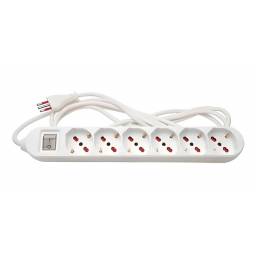 ALARGUE 3MTS 6 X SCHUKO - FICHA 3L - BLANCO - CONATEL